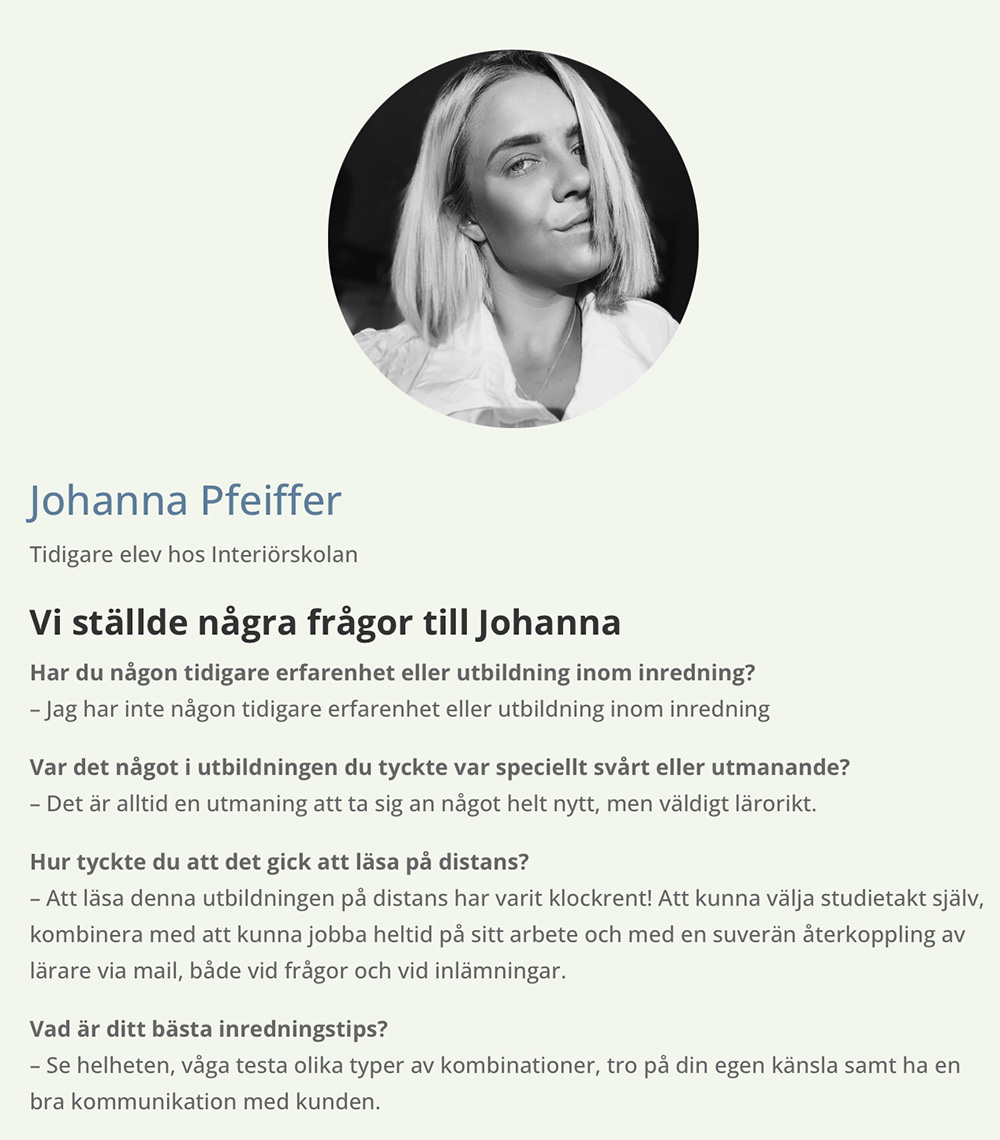 Recension elev Interiörskolan