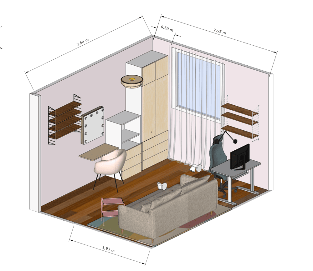 sketchup-inredning-@inred_med_leah Arbeta med SketchUp som inredare