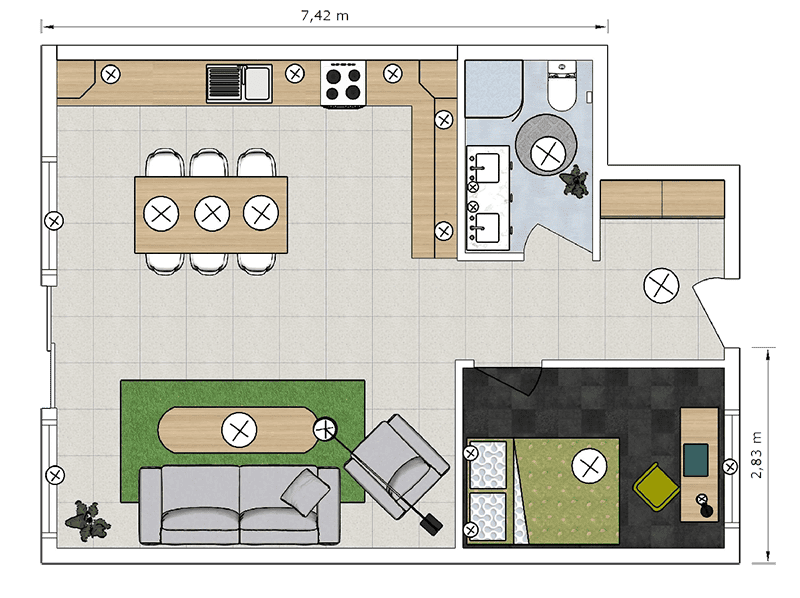 sketchup-planritning-inredare-@Sandigast SketchUp planritning inredare